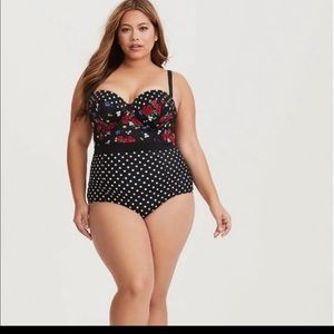 Torrid Floral Push - Up Strapless Swimsuit